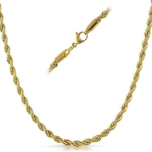 Gold Rope Stainless Steal Necklace