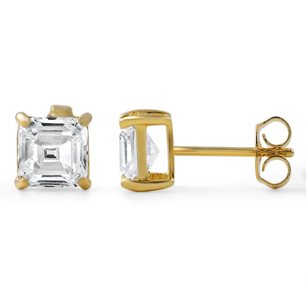 Square Gold Earrings 18k